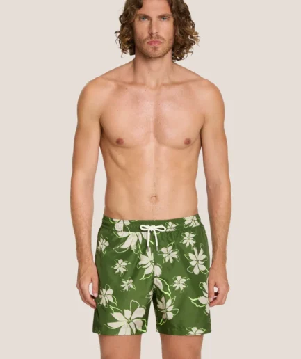 Army Tropical Print Swim Shorts