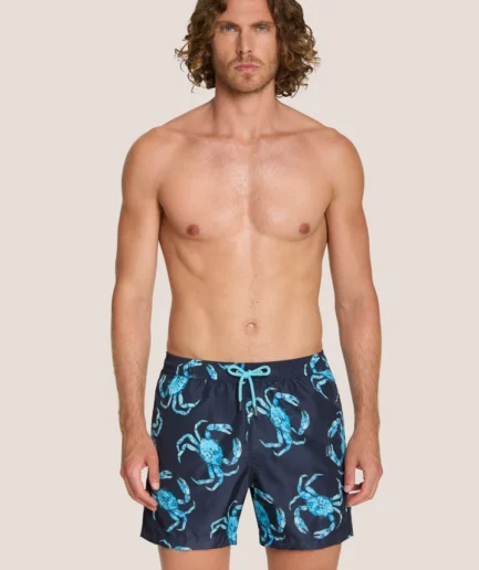 Blue Crab Print Swim Shorts